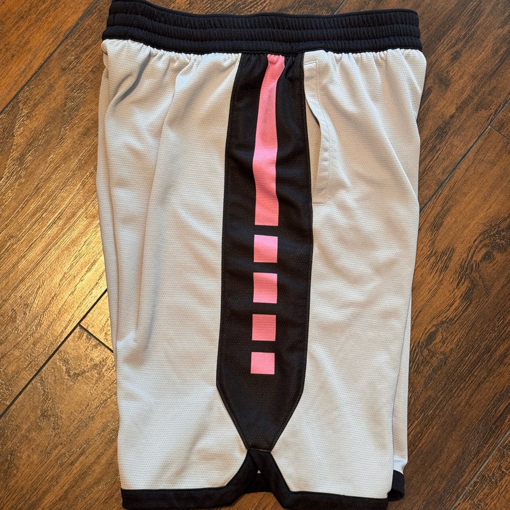 Nike Elite Boys Basketball Shorts Big Kids Size XL YXL Gray Pink Pre-Owned - Picture 7 of 7